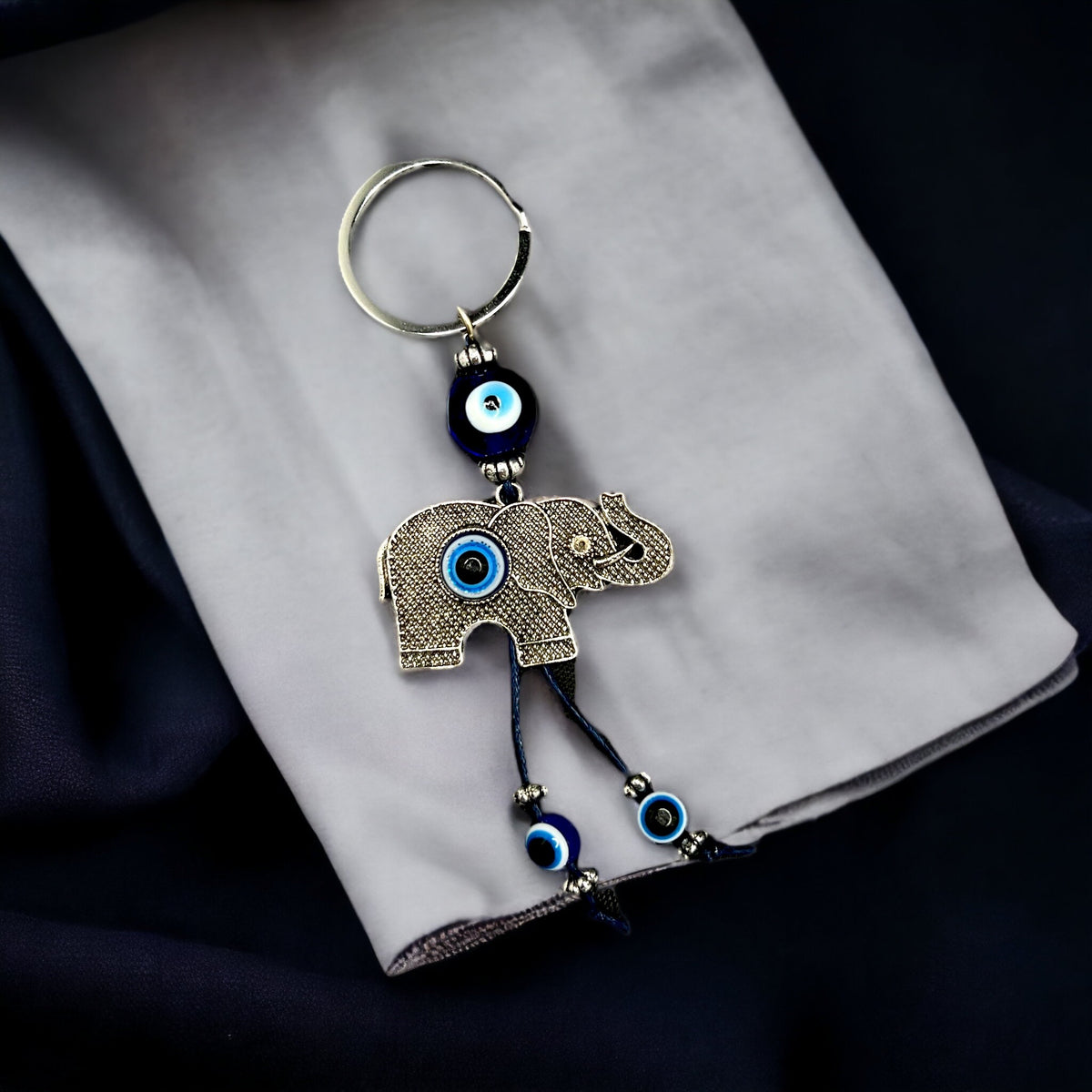 New Elephant Design Evil Eye Keychain For Your Home, Office, Car, Bike Keys.