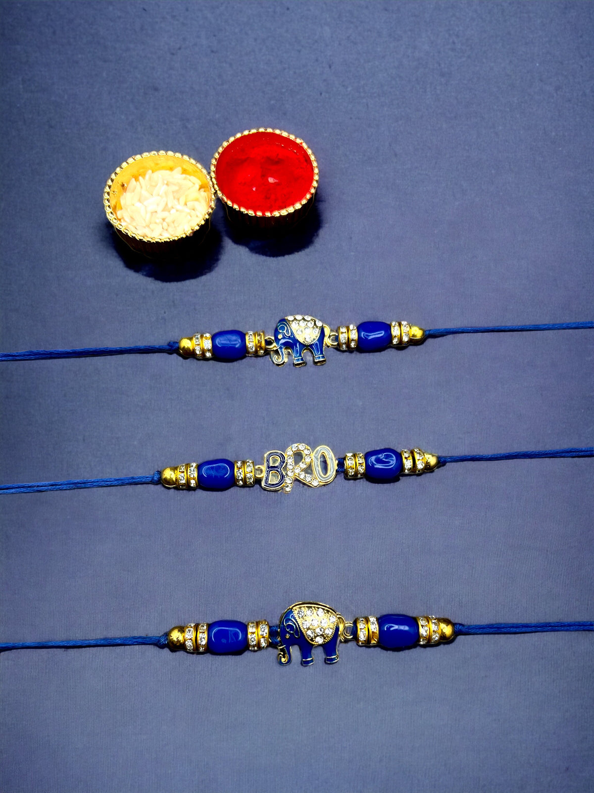 Special Raksha Bandhan Rakhi Set (3 X Rakhi, 1 X Roli And Chawal)