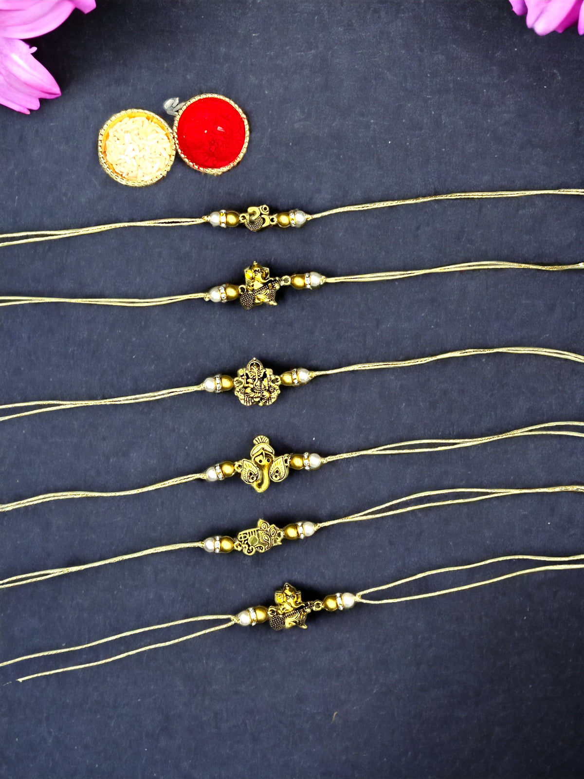 Rakhi Combo Set Of 6 With Roli Chawal