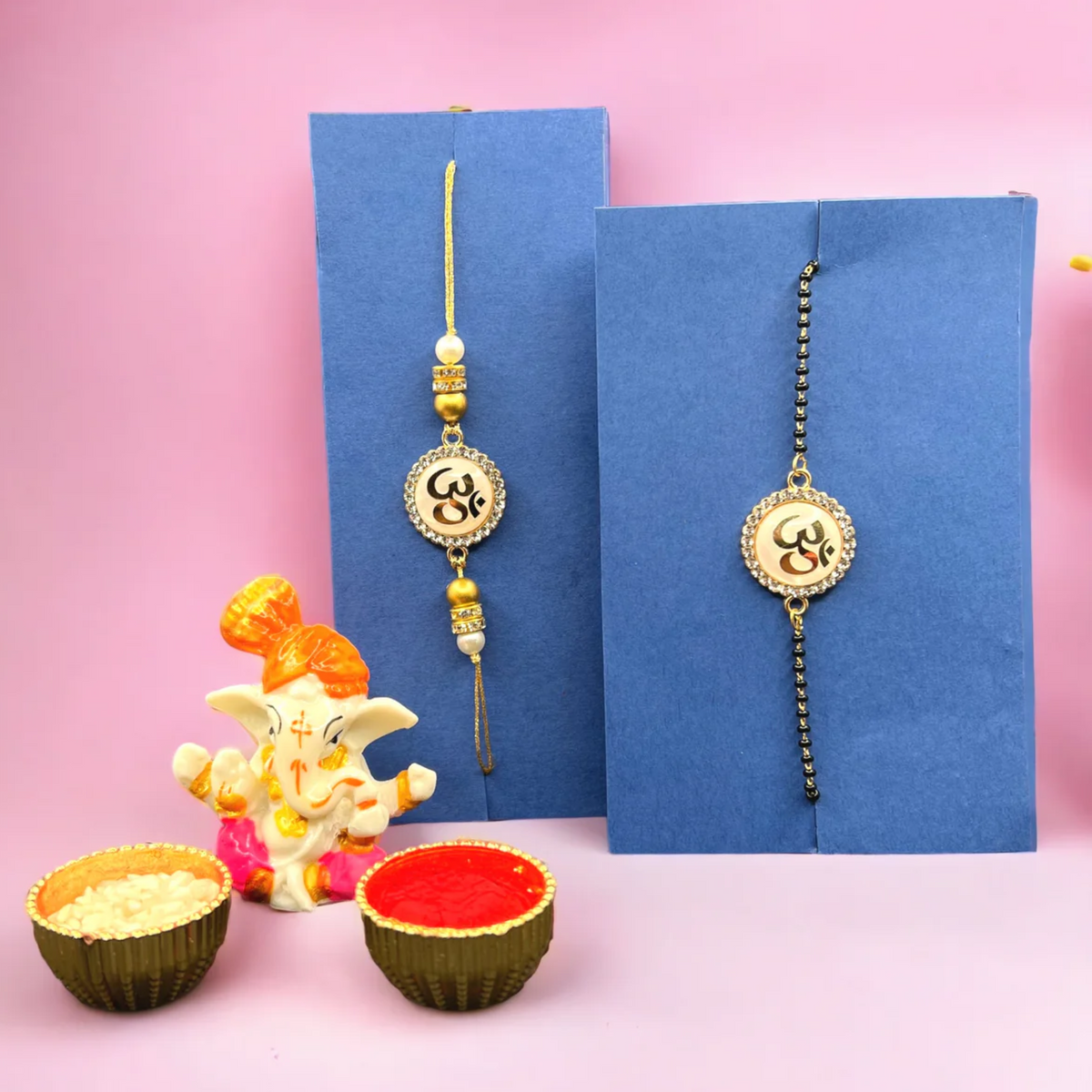 Sophisticated Evil Eye Rakhi Set for Bhaiya & Bhabhi