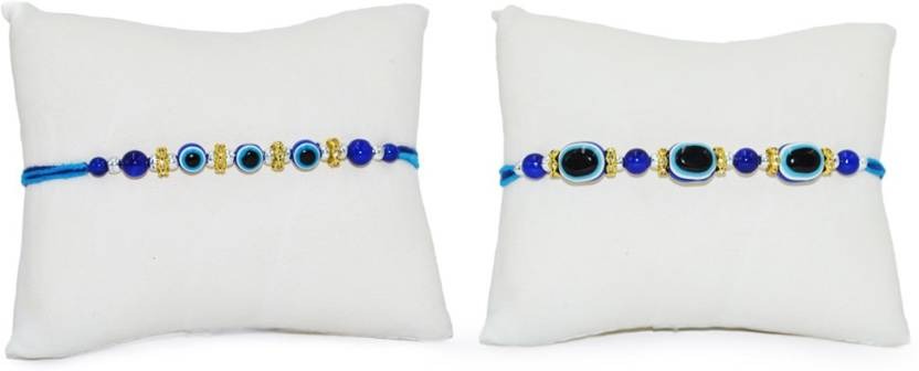 Elegant Bhaiya Bhabhi Evil Eye Rakhi Set - Ward Off Negativity with Style