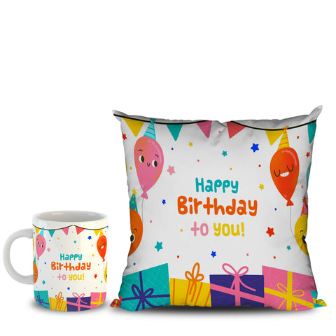 Cushion and Mugs combo  for Birthday