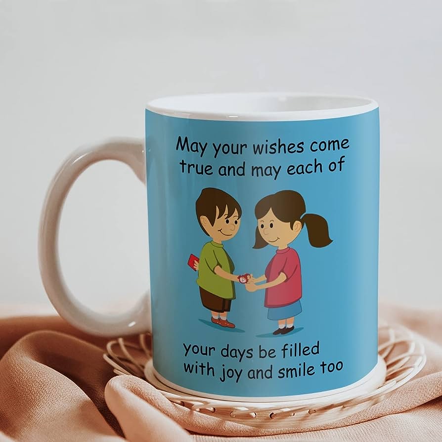 Rakhi With Printed Mug and Roli Chawal  For Your Loving Brother.