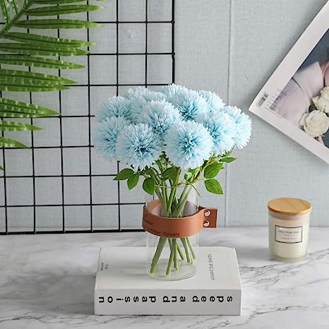 Artificial Chrysanthemum Ball Hydrangea Flower Stick for Home, Office, Bedroom, Balcony, Living Room Decoration.